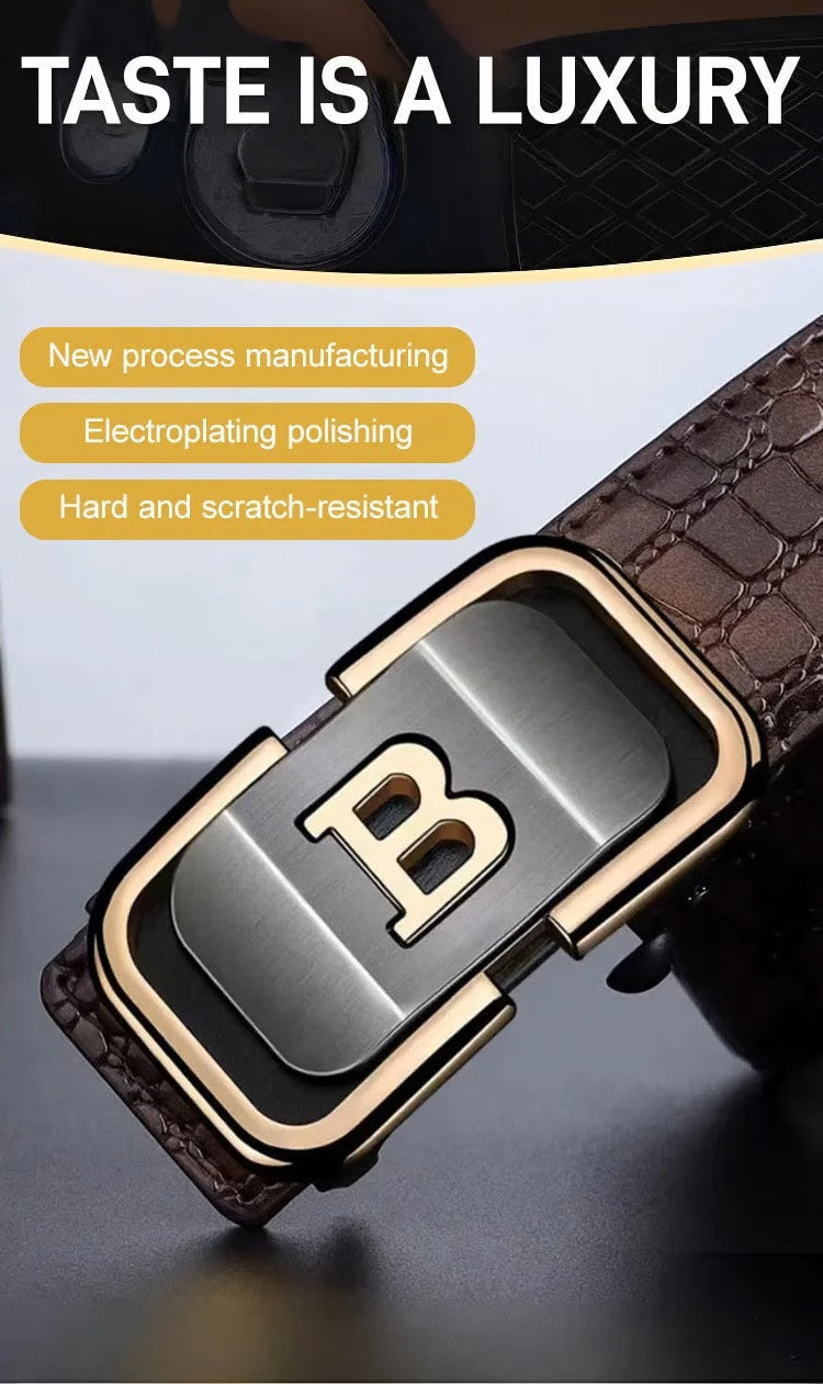 Men's Leather Automatic Buckle Belt