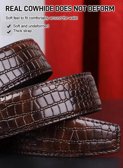 Men's Leather Automatic Buckle Belt