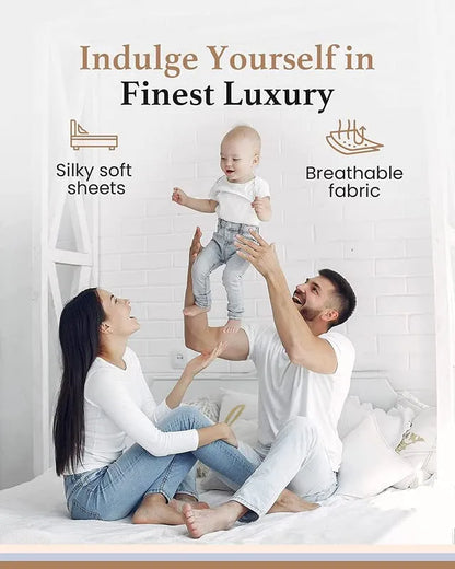 Cotton Elastic Fitted Double Bedsheet with 2 Pillow Covers (72×78, up to 10 Inch) – 360° Elasticated (Grey)