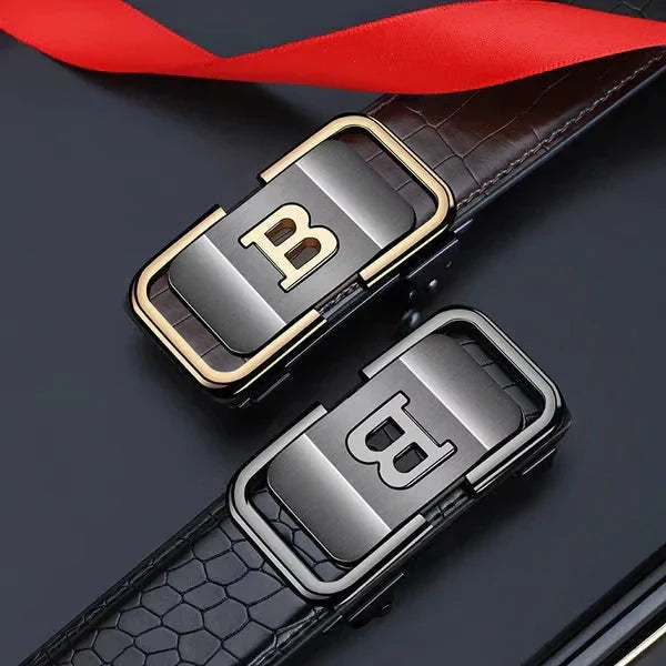Men's Leather Automatic Buckle Belt