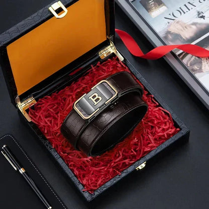 Men's Leather Automatic Buckle Belt