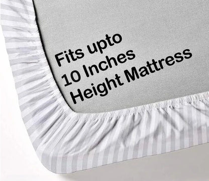 Jaipuri Prints Cotton Elastic Fitted Double Bedsheet with 2 Pillow Covers (72×78, up to 10 Inch) – 360° Elasticated