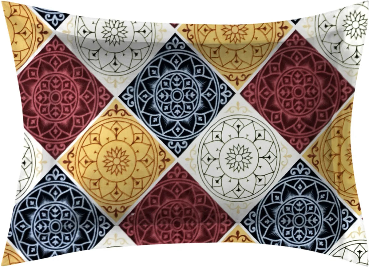 Jaipuri Prints Cotton Elastic Fitted Double Bedsheet with 2 Pillow Covers (72×78, up to 10 Inch) – 360° Elasticated