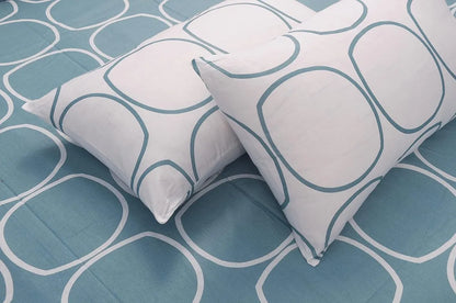 Cotton Elastic Fitted Double Bedsheet with 2 Pillow Covers (72×78, up to 10 Inch) – 360° Elasticates (SkyBlue)