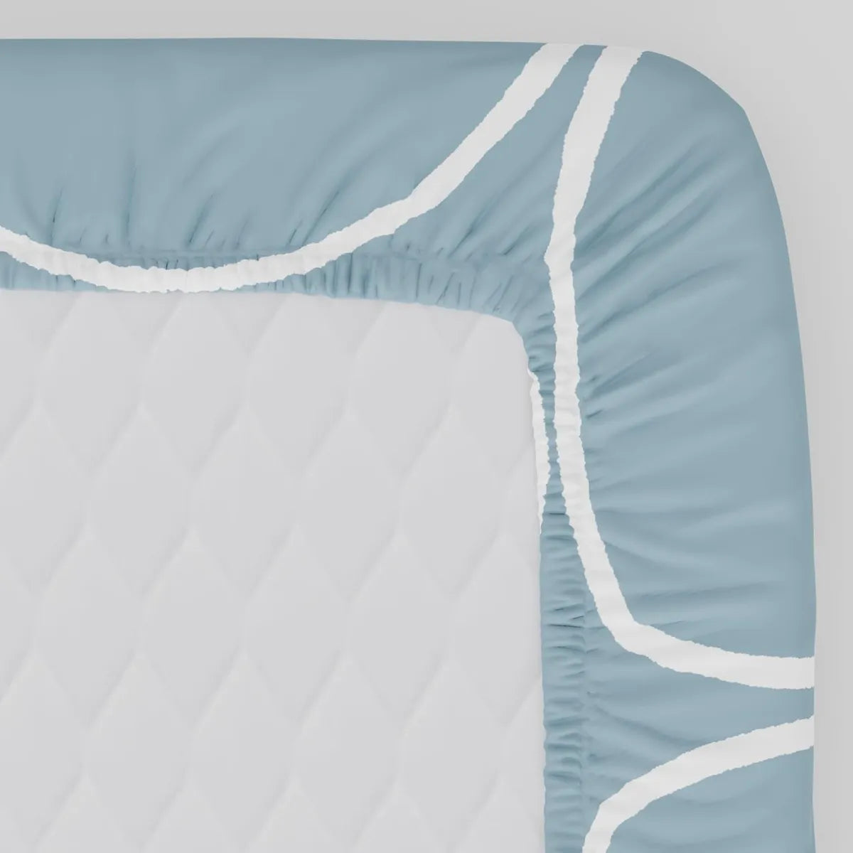 Cotton Elastic Fitted Double Bedsheet with 2 Pillow Covers (72×78, up to 10 Inch) – 360° Elasticates (SkyBlue)