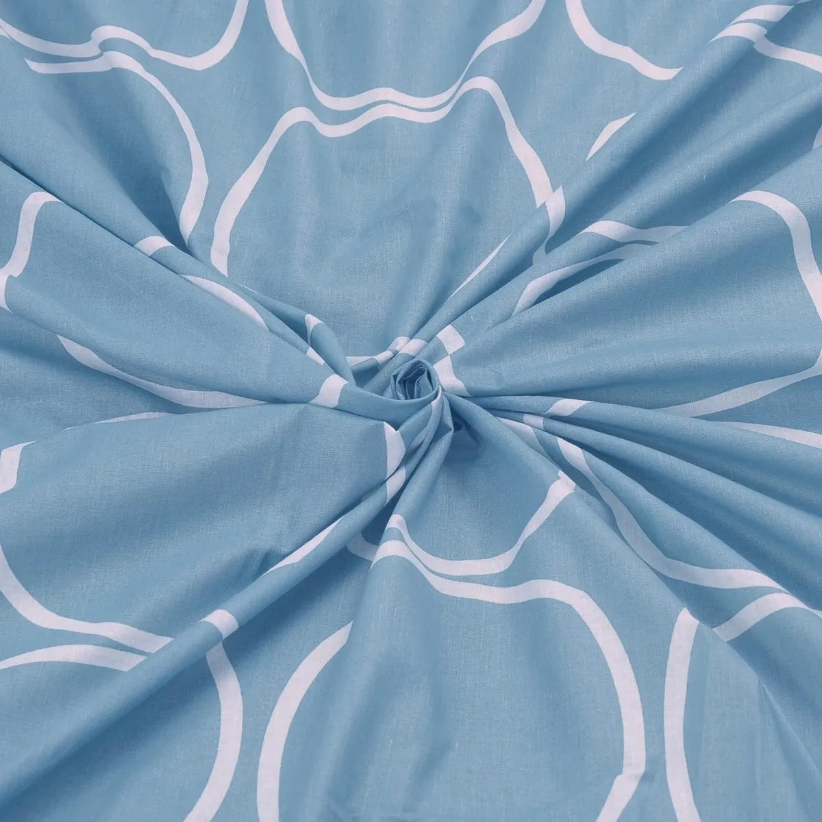 Cotton Elastic Fitted Double Bedsheet with 2 Pillow Covers (72×78, up to 10 Inch) – 360° Elasticates (SkyBlue)